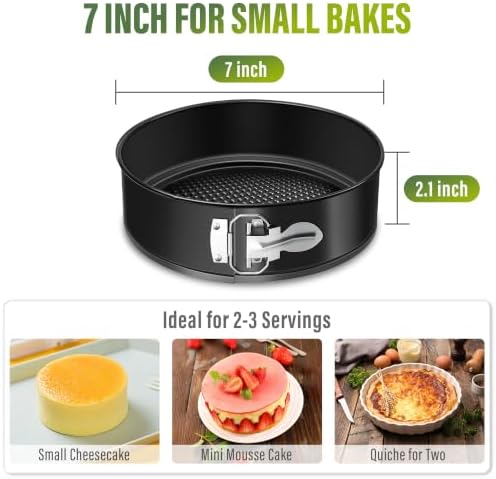 Vakoo 7 Inch Springform Pan, Nonstick, Removable Bottom for Easy Release