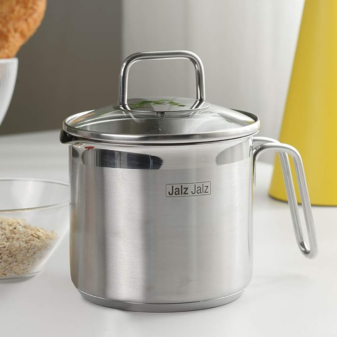 Small 2-Quart Stainless Steel Saucepan with Glass Lid - Compact Sauce Pan for Single Servings, Boiling Eggs, or Melting Butter - Induction Ready & Dishwasher Safe
