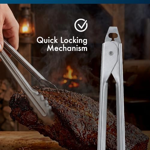 EDLUND Strong Tongs – Reinforced Stainless Steel Commercial 16" Tongs, Heavy Duty, Locking Mechanism, Made in USA