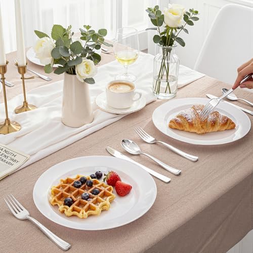 WDF 500PCS Silver Plastic Silverware - Plastic Silver Utensils - 250 Forks 125 Spoons 125 Knives - Heavy Duty Disposable Silverware Sets for Party/Baby Shower/Wedding