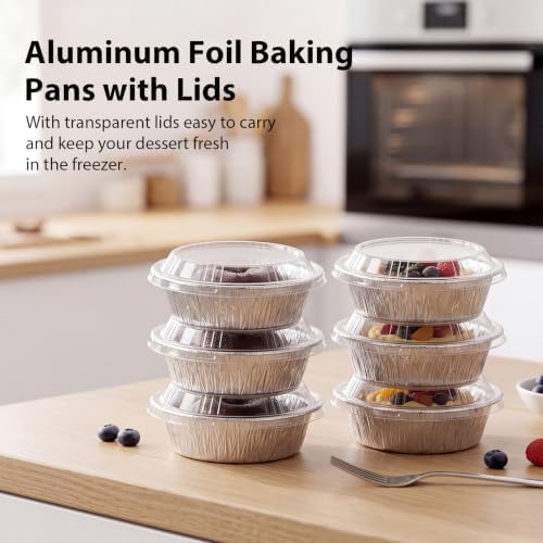 Thenshop 50 Pcs 6 Inch Mini Pie Tins with Lids Disposable Pie Pans