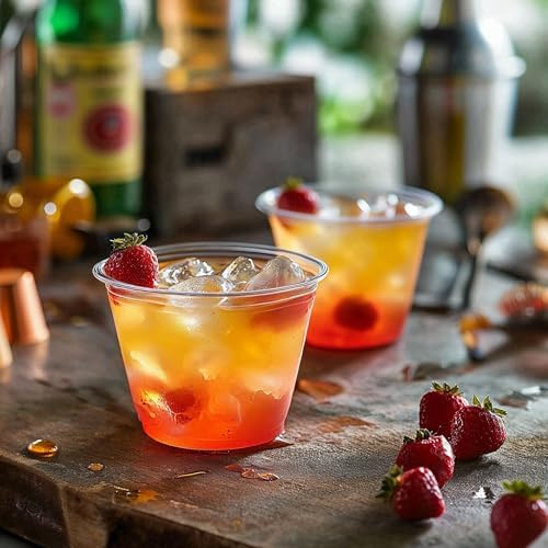 TashiBox 9 oz Crystal Clear Plastic Cups - 200 Pack, Disposable, Weddings & Parties Supplies, Ideal for Cocktails, Iced Coffee, Beverages, BPA-Free Tumblers