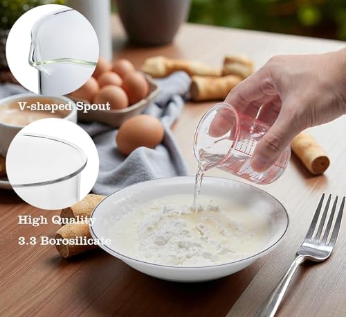 Ackers BORO3.3 4 oz/120 ml Glass Measuring Cup with V-Shaped Spout, 2 Pack