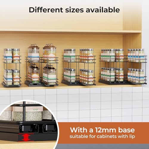 Mystozer Pull Out Spice Rack Organizer for Cabinet, Slide Out Spice Racks