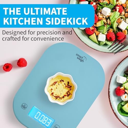 Smart Weigh Blue Kitchen Scale, 11 lb x 1g, Meal Prep & Portion Control