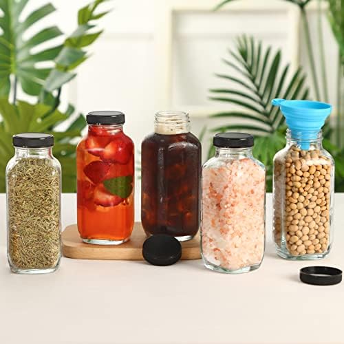 CUCUMI 24pcs 16oz Glass Juice Bottles with Lids