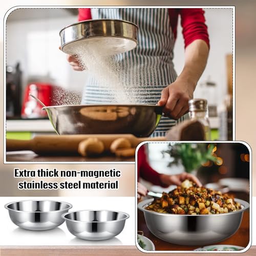 Nuogo 4 Pcs Stainless Steel Mixing Bowls Large for Salad, 16 Inch 13 Qt