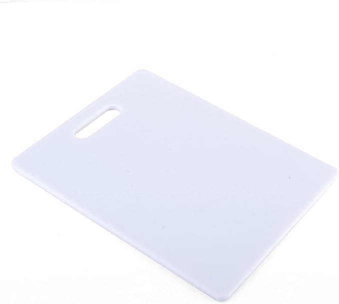 FARBERWARE Reversible Plastic Cutting Board,8x10 Inch,White,Dishwasher Safe,Non-Porous and Durable for Chopping,Slicing,Prep,Easy to Store,(Pack of 3)