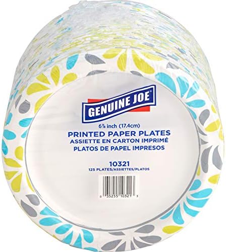 Genuine Joe Printed Paper Plates,7",125 Count (Pack of 4)
