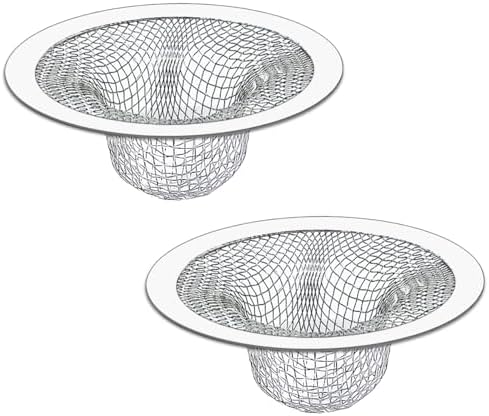 Seatery 2PCS Tub Drain Hair Catcher - 2.75 inch Shower Drain Mesh Strainer, Stainless Steel Shower Bathtub Drain Cover, Bathroom Sink Strainer Filter Basket for Bathroom Sink, Wash Basin Floor Drain