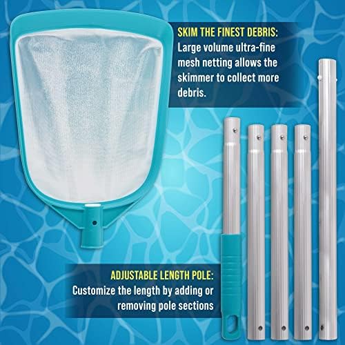 U.S. Pool Supply Professional Swimming Pool 6 Foot Leaf Skimmer Net with 5