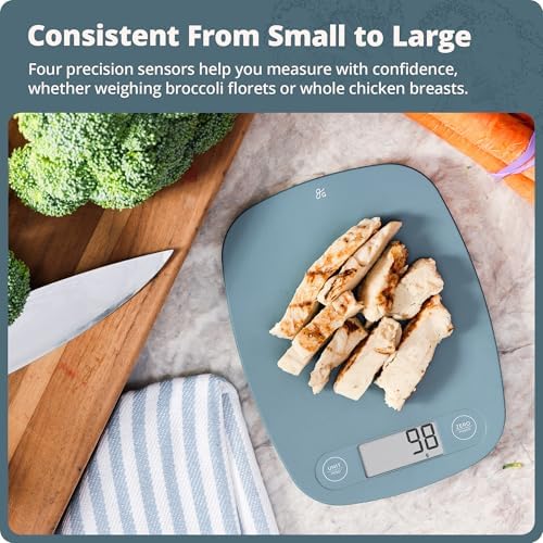 Greater Goods Food Scale, Slim & Compact Build, 1g Precision (Stone Blue)