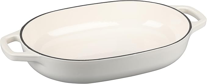 Enameled Cast Iron Oval Dutch Oven Pot with Lid, Dutch Oven for Sourdough Bread Baking, Bread Oven, Bread Dutch Oven, Oval Bread Pan, 7qt, White
