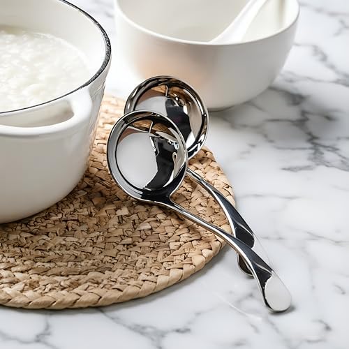 Small ladle,Gravy Ladle,Soup Sauce 18/10 Stainless Steel 7.9‘’ Ladle (2 Pack,Silver).