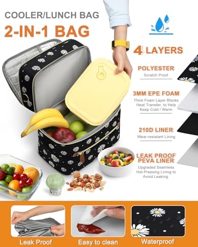 Capolo Lunch Bag for Women Men Insulated Lunch Tote Leakproof Lunchbox Bags