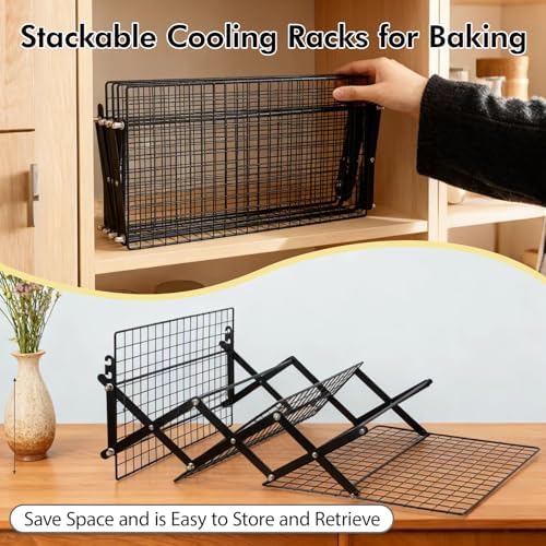4 Tier Collapsible Cooling Rack for Baking, Adjustable cooling Rack