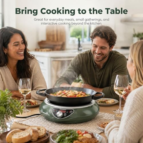 1700W Concave Induction Wok Cooktop, 120V Electric Wok Burner