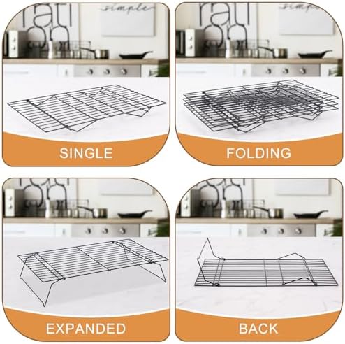 Briout Cooling Rack for Cooking Baking 3 Tiers, 16" x 10" Wire Rack, Black