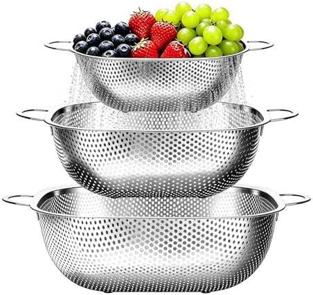 P&P CHEF Stainless Steel Colander Set, Strainers and Colanders for Kitchen