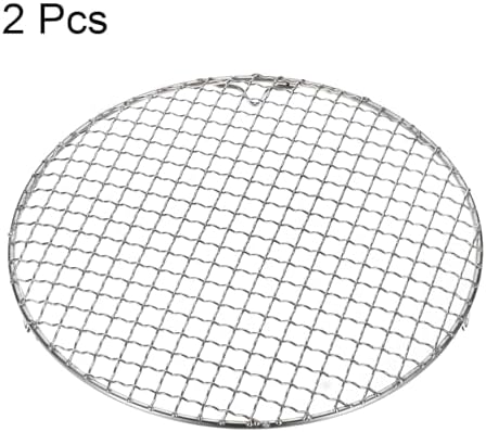 HARFINGTON 2pcs Round Cooking Rack 10.4-inch 201 Stainless Steel Cross Wire Barbecue Grill Net with 20mm Legs for Cooking Baking Steaming BBQ