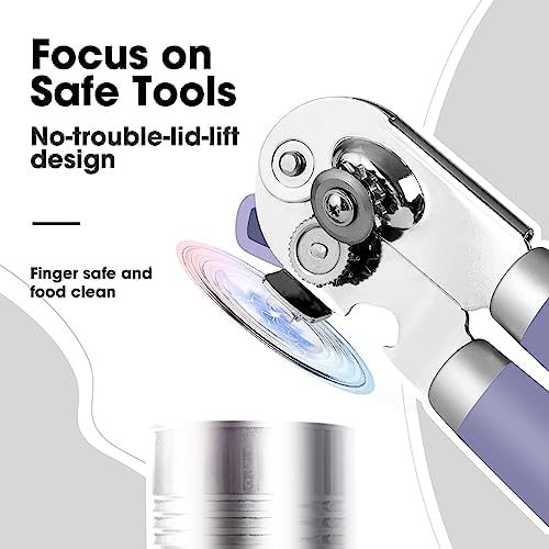 Beneno Heavy Duty Hand Can Opener Manual with Magnet Lid Remover, Purple