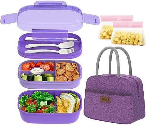 JBGOYON Leakproof Bento Box & Insulated Lunch Bag Set for School and Work