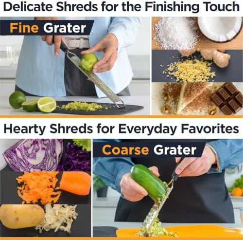 Deiss PRO 2-Pc Kitchen Grater Set - Lemon Zester & Coarse Cheese Grater