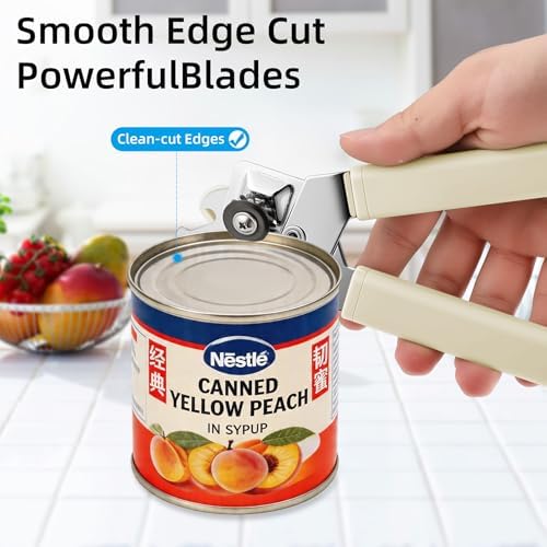 Can Opener Manual, Reinforced Blade, Effortless Knob, Non-Stick (Banana)