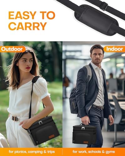 HOTOR Insulated Lunch Box Men Women Leak-Proof Cooler Lunch Bag 15L