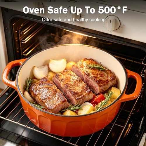 Enameled Cast Iron Dutch Oven Pot with Lid, 3 QT Small Dutch Oven