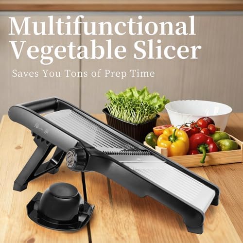 Adjustable Mandoline Slicer 5-in-1 Stainless Steel Vegetable Cutter