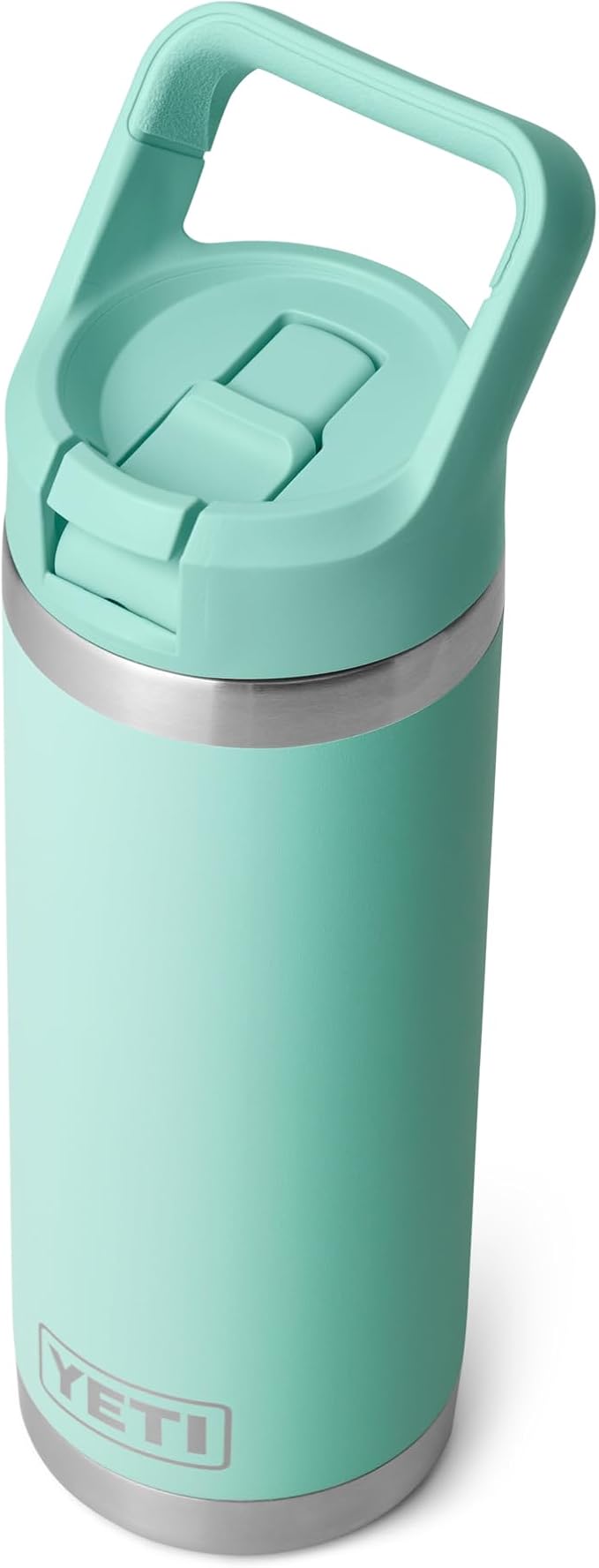 YETI Rambler 18 oz Bottle, Vacuum Insulated, Stainless Steel with Straw Cap, Seafoam