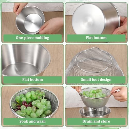 4 Pcs Mini Colander Food Strainer 304 Stainless Steel Fine Mesh Colander