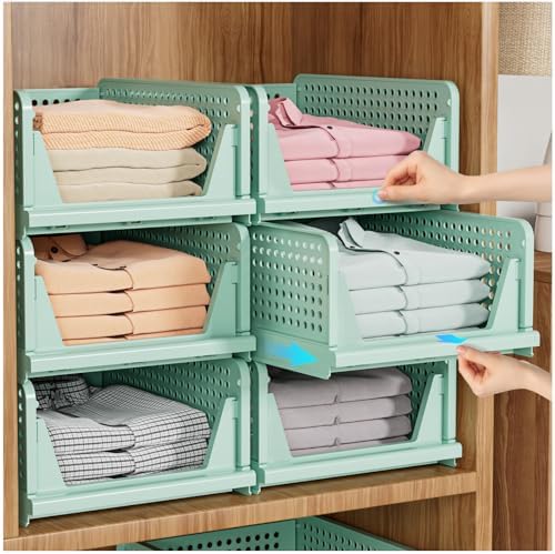 5 Pack Closet Organizer Basket, Closet Organizers and Storage, Green