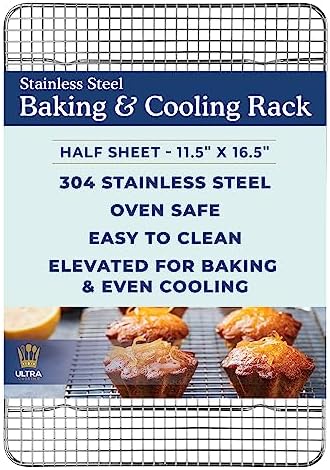 Ultra Cuisine Durable Cooling Rack for Cooking and Baking - 11.5" x 16.5"