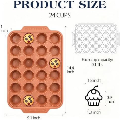 Silicone Muffin Pans for Baking with Metal Reinforced Frame