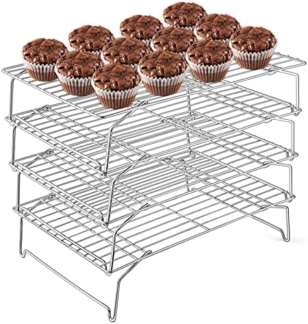 E-far 4-Tier Stainless Steel Cooling Rack, 15”x10.1" for Cooking and Baking