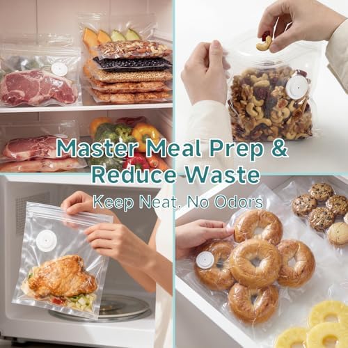 Mehomeli Reusable Vacuum Sealer Bags, 30 Small Bags, 8.66 × 8.26in