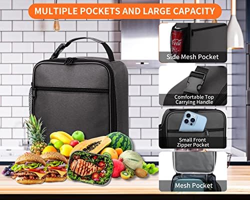 ZM-YOUTOO Lunch Box for Men - Reusable Lunch Bag Men Adult Women- Insulated Small LunchBox (Depth Gray)