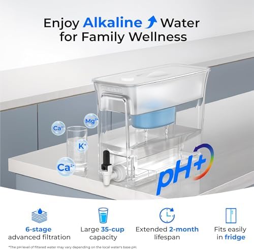 Waterdrop WFD-40W-L-A Water Filter Dispenser, Alkaline Filtration, White