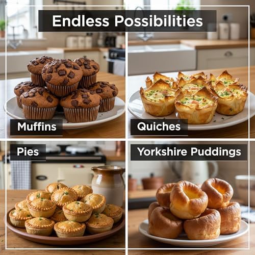 Wrenbury Set of 2 Deep Muffin Pan 12 Cup - Nonstick Cupcake Tin 1.4in Wells