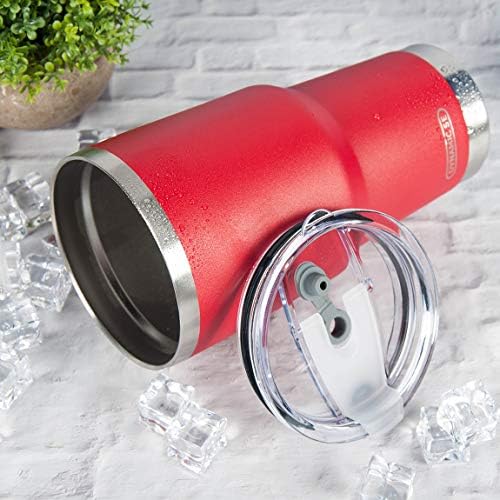 D·S 30oz Red Tumbler Double Wall Vacuum Insulated Travel Coffee Mug