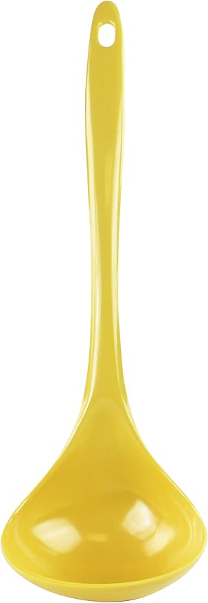 Reston Lloyd Melamine Soup Ladle Kitchen Utensil, Premium Quality Utensil with Heat Resistant Ergonomic Handle, Durable BPA-Free Plastic, 10.5 inch long, 6pc Set, Lemon