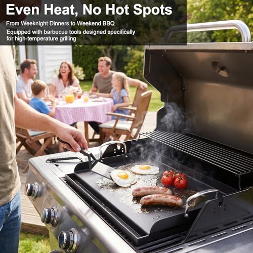 25 x 16 Inch Cast Iron Griddle for Gas Grill with Tool Kit