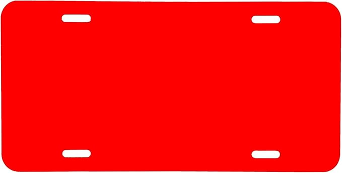 DMSE Wholesale Red Blank Metal Aluminium Automotive License Plate Plates Tag for Custom Design Work - 0.025 Thickness/0.5mm - US/Canada Size 12x6 (Red)