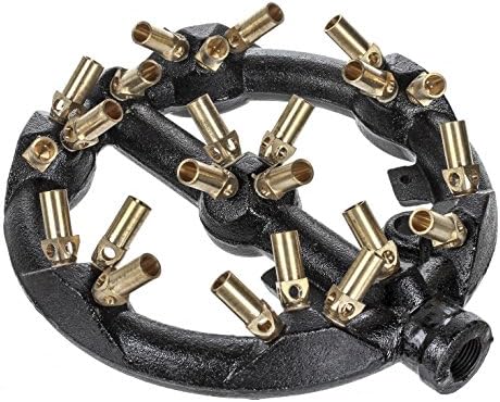 DuraSteel Propane Gas Jet Burner For Chinese Wok Range, Grilling, Stir Fry - Cast Iron Body Round Nozzle Jet Burner with 23 Brass Tips - Up 100,000 BTU
