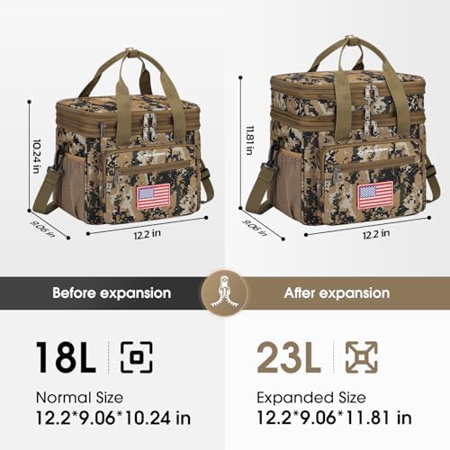 Maelstrom 23L Insulated Lunch Box, Expandable Double Deck Cooler Bag