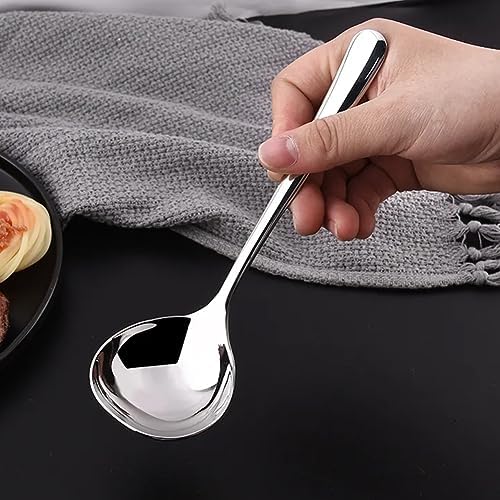 2pcs Soup Serving Ladle Stainless Steel, Silver, 6.69inch+8.07inch