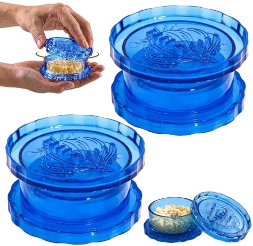 Garlic Mincer, 2 Pack Manual Garlic Twister and Crusher for Garlic, Ginger, Herbs, Easy-Clean