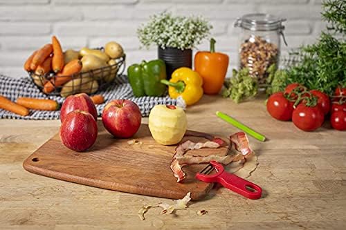 Kuhn Rikon Potato Peelers (Set of 2) with Carbon Steel Blade. Vegetable Peeler. Light Speed Peeler. Ideal for Left or Right-Handed Cooks. Red and Green